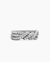 Continuance® Three Row Band Ring in Platinum with Diamonds, 6mm